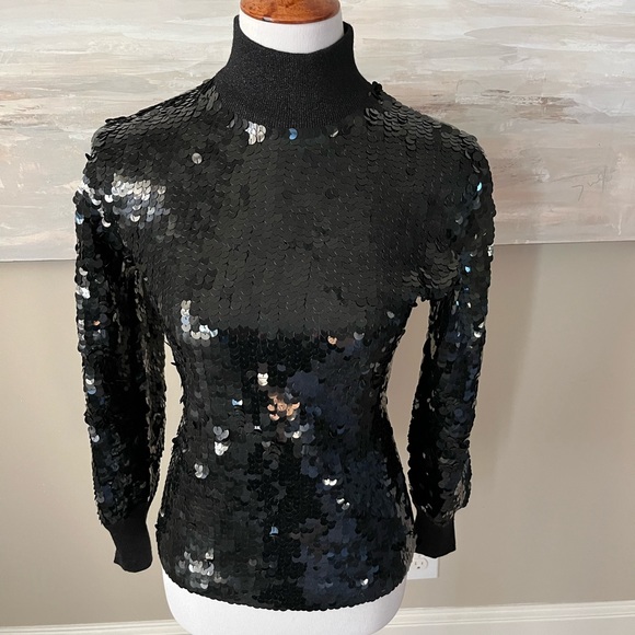Lillie Rubin vintage black sequin sweater